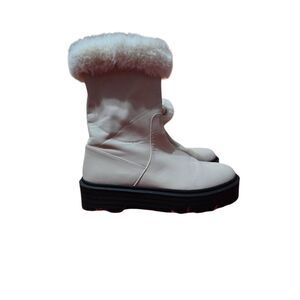 Nasty Gal Light Tan Faux Fur Lined Boots